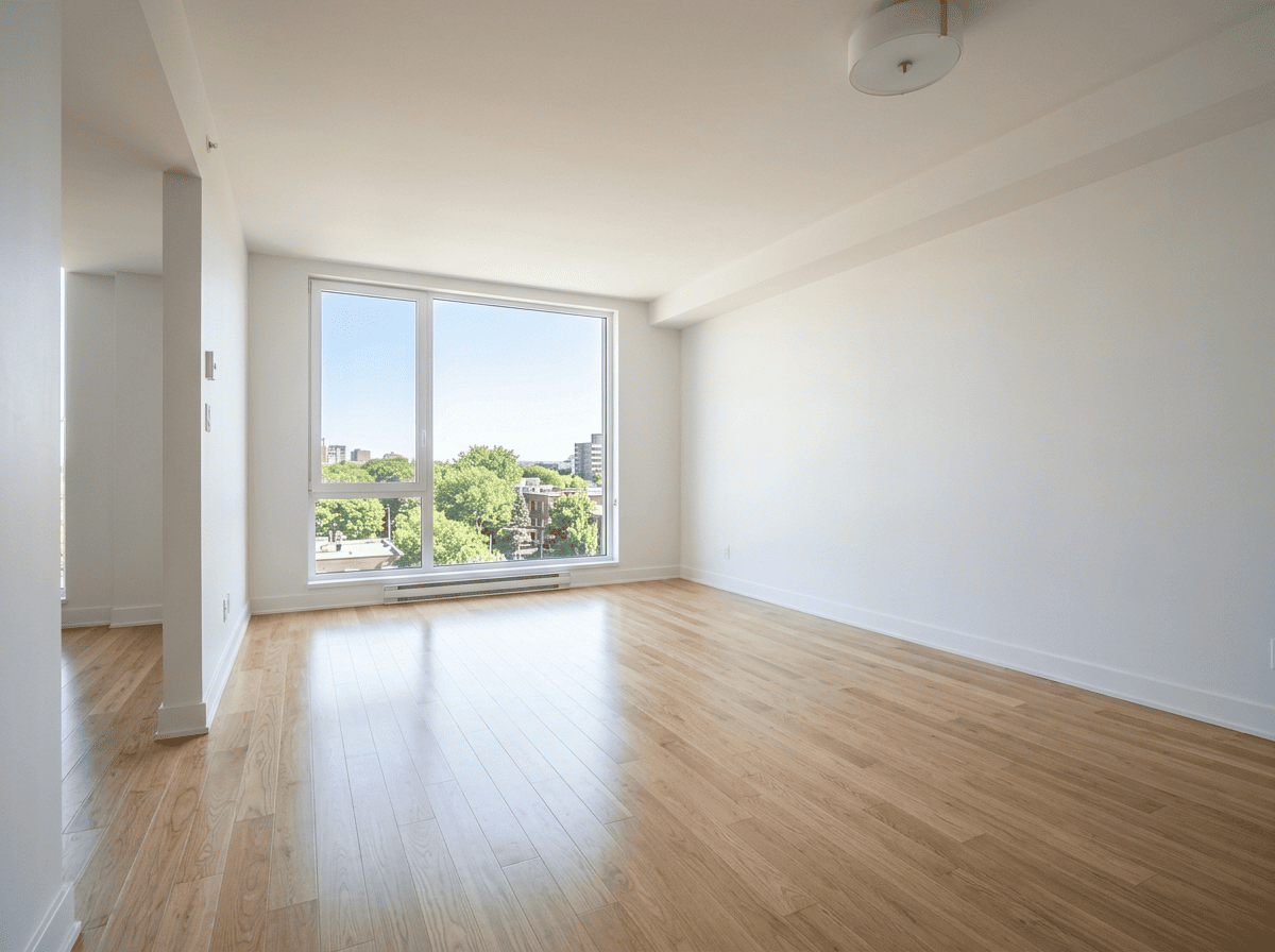 Empty apartment ready after a move-out cleaning