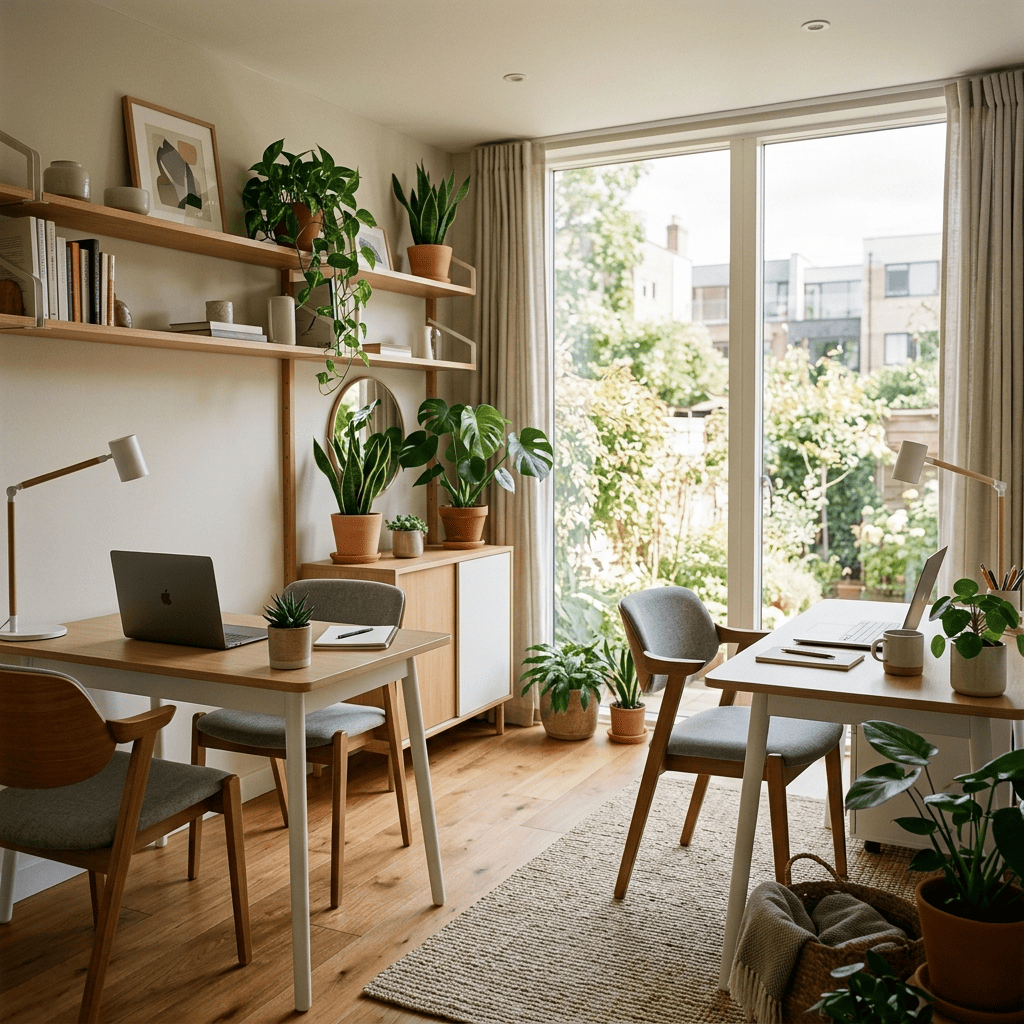 Clean, organized living room in a Wilmington home